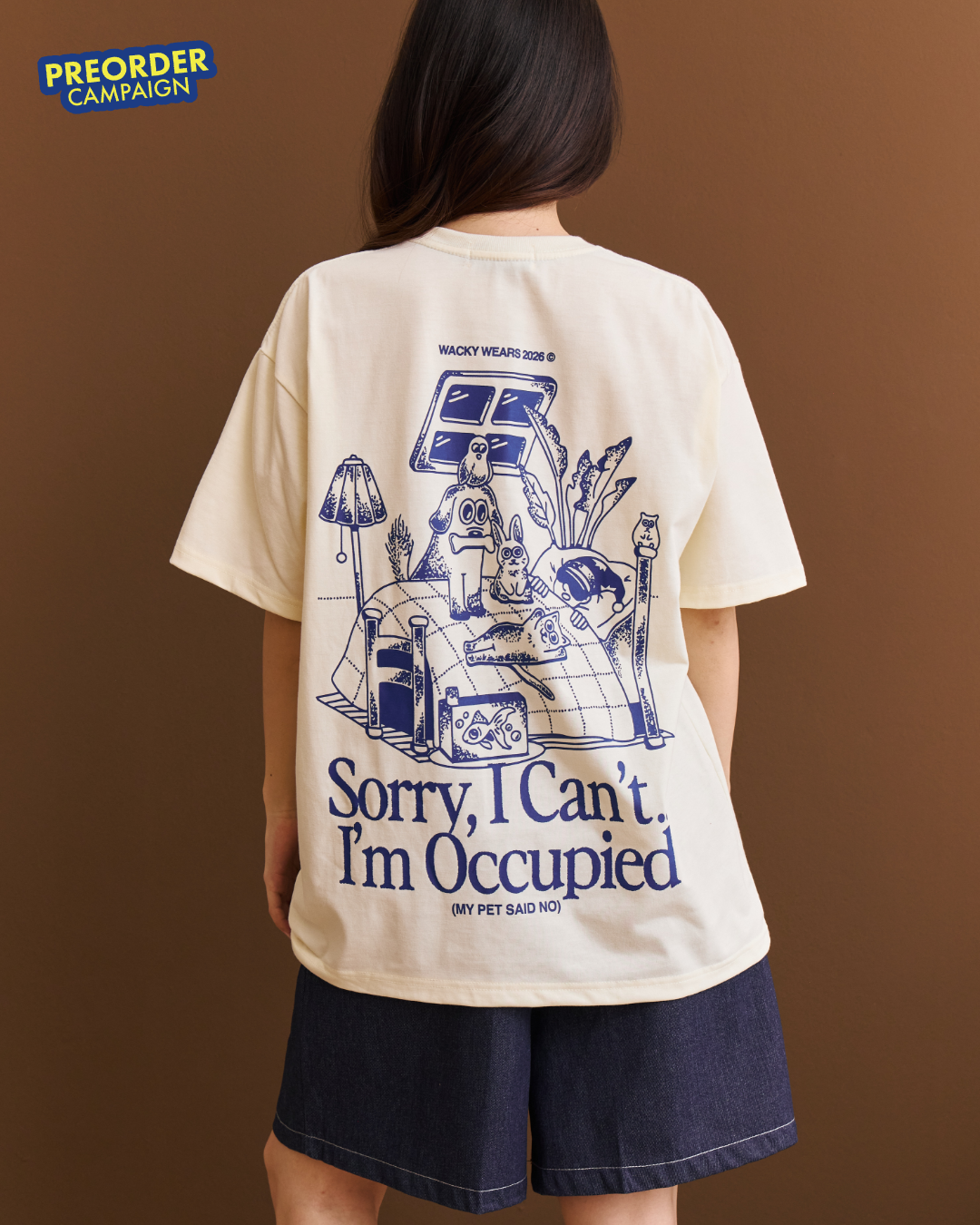 ‘Homebody Dept’ Lightweight Oversized Tee - Butter (Pre-Order)