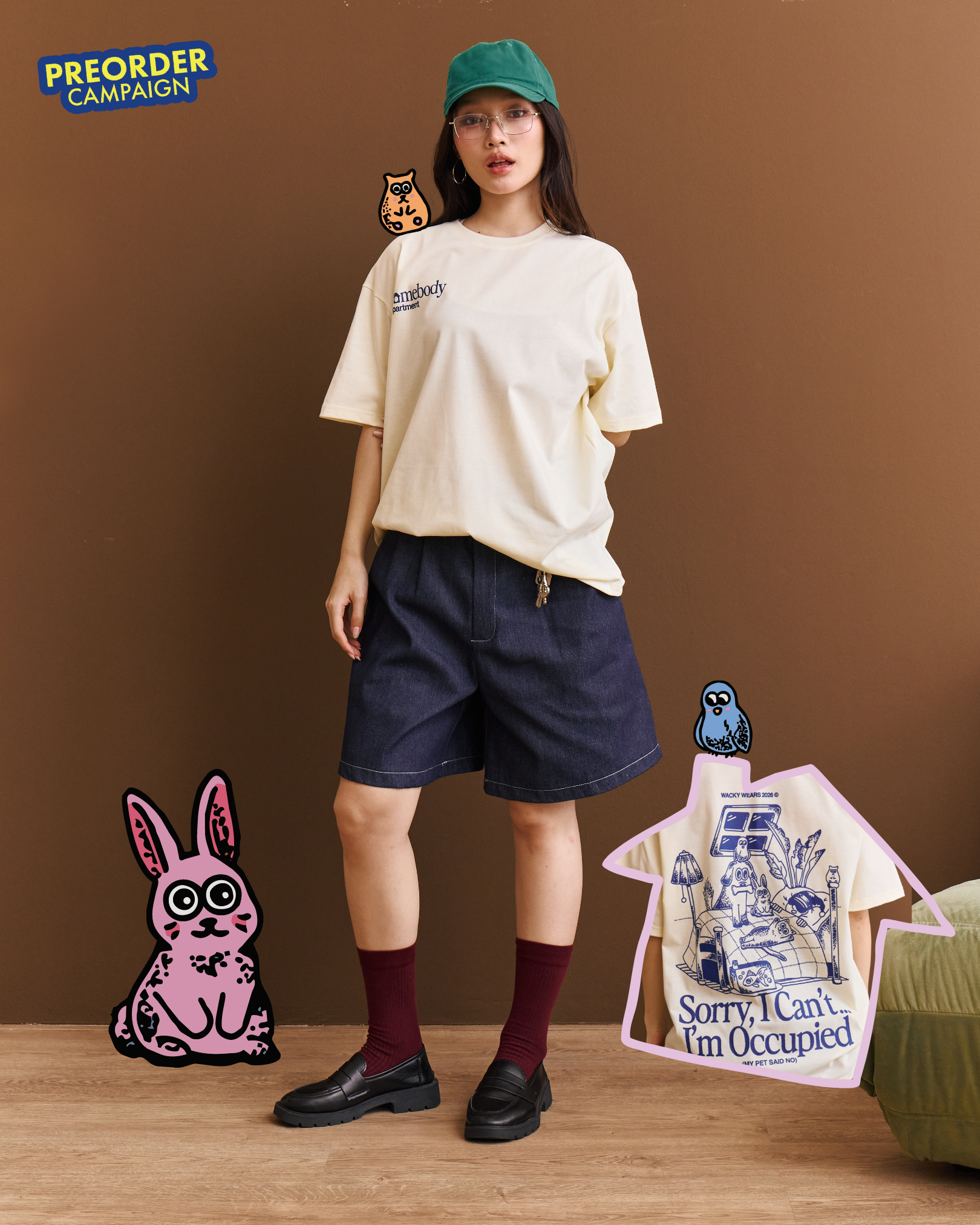 ‘Homebody Dept’ Lightweight Oversized Tee - Butter (Pre-Order)