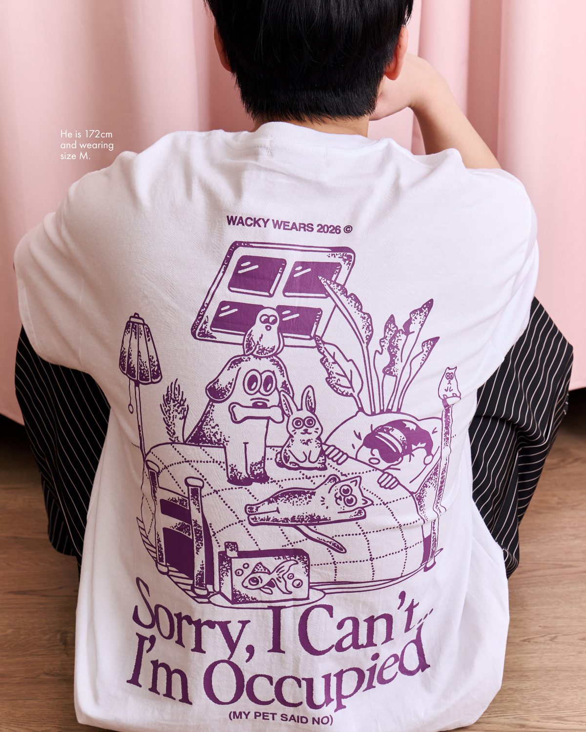 ‘Homebody Dept’ Lightweight Oversized Tee - White