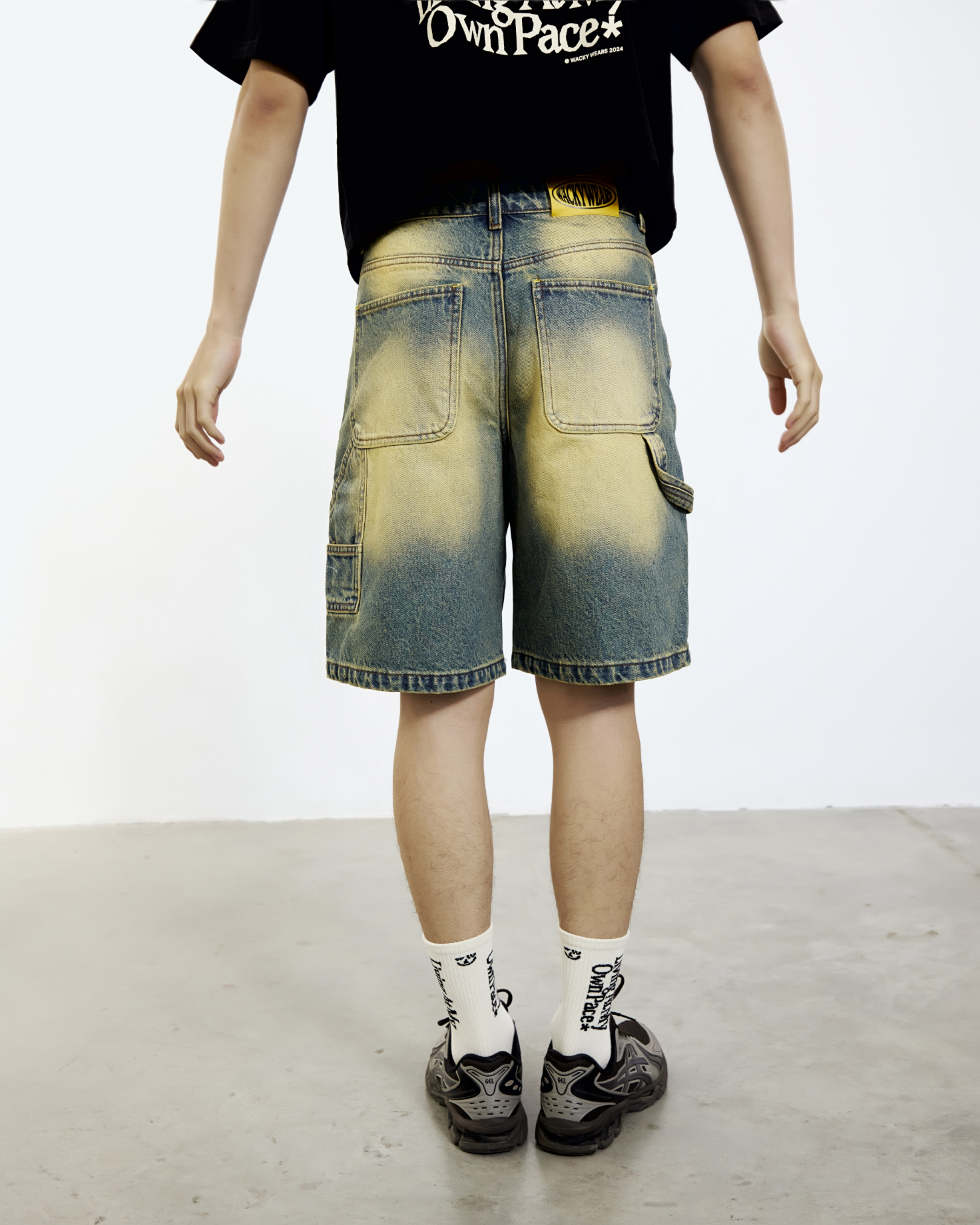 Cargo Baggy Denim Jorts - Vintage Wash