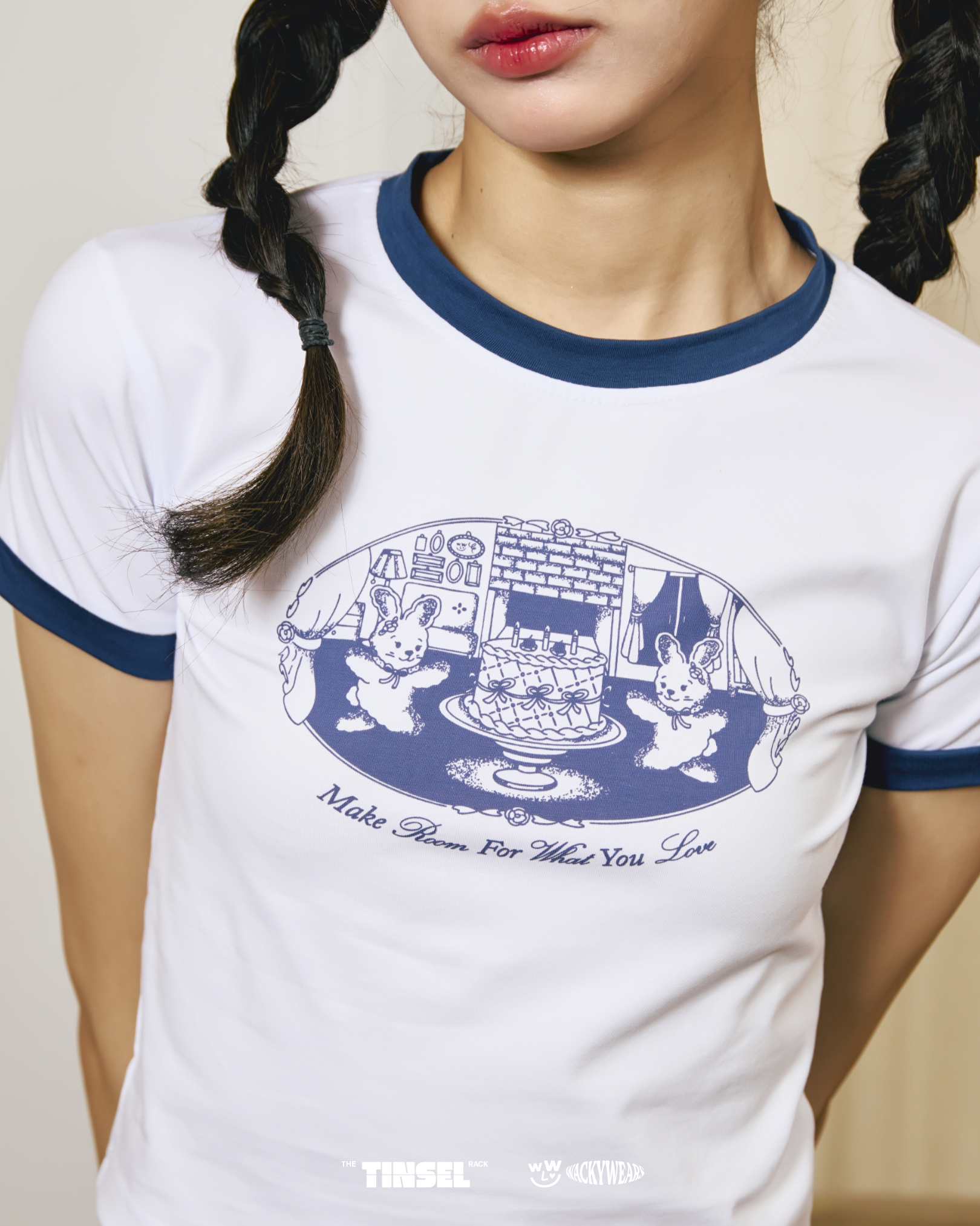 Room For More Ringer Baby Tee – White