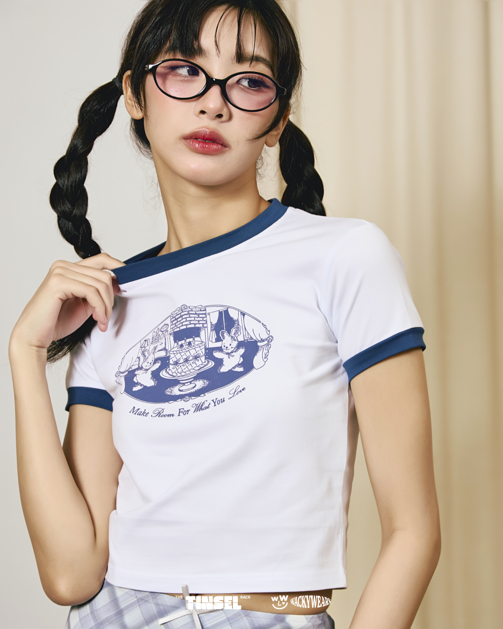 Room For More Ringer Baby Tee – White