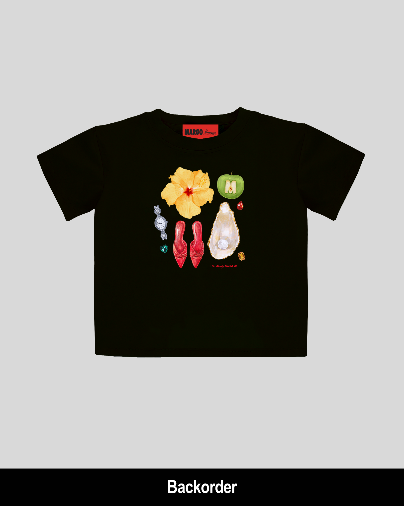 [BO] "Beauty Around Me" Baby Tee (Black)