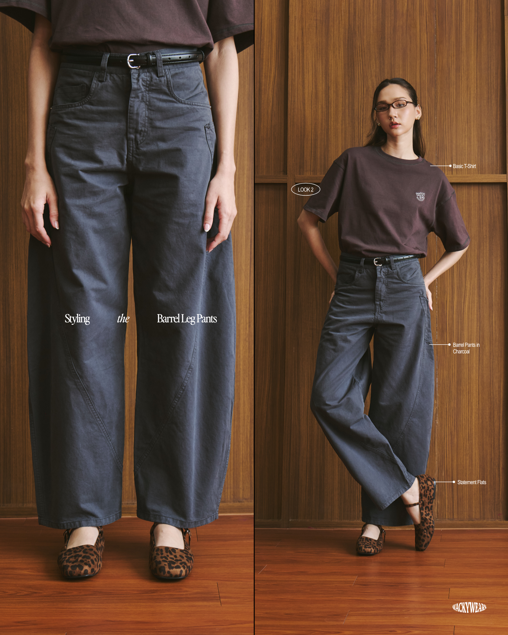Mid Rise Barrel Leg Pants