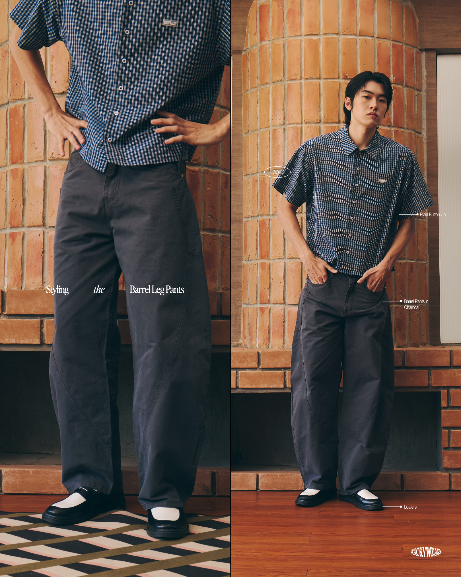 Mid Rise Barrel Leg Pants