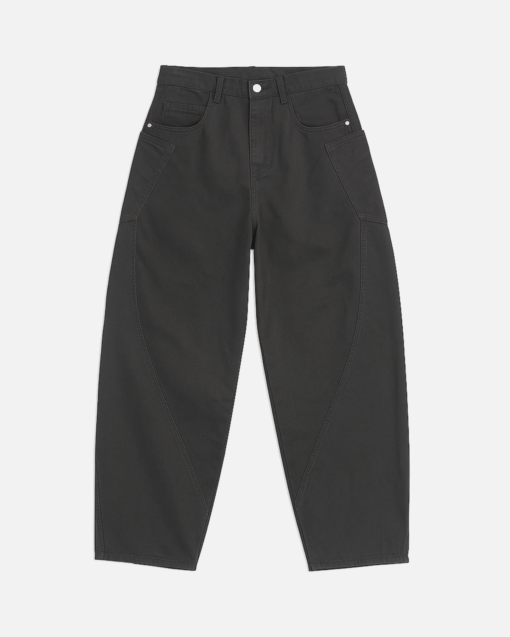 Mid Rise Barrel Leg Pants