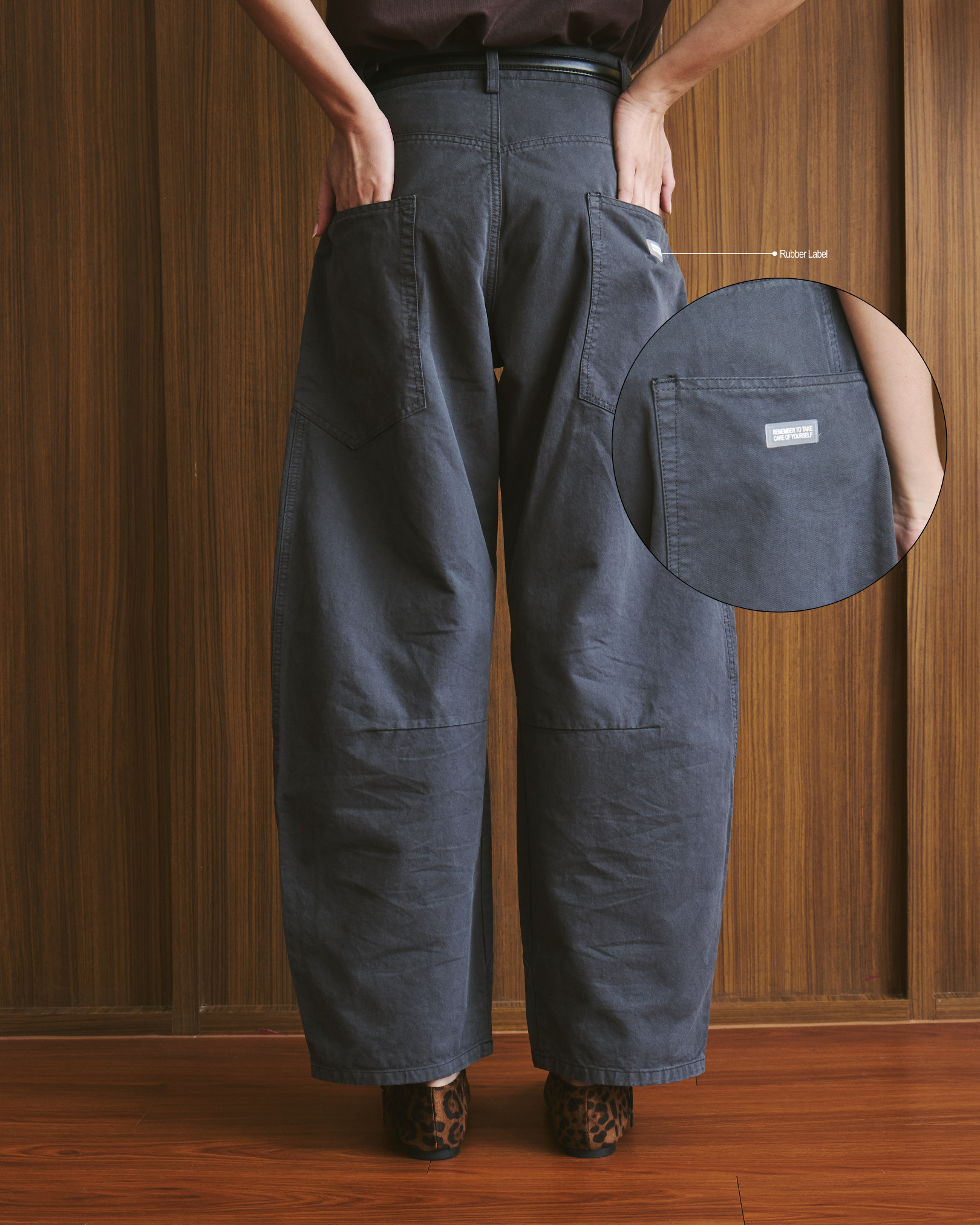 Mid Rise Barrel Leg Pants