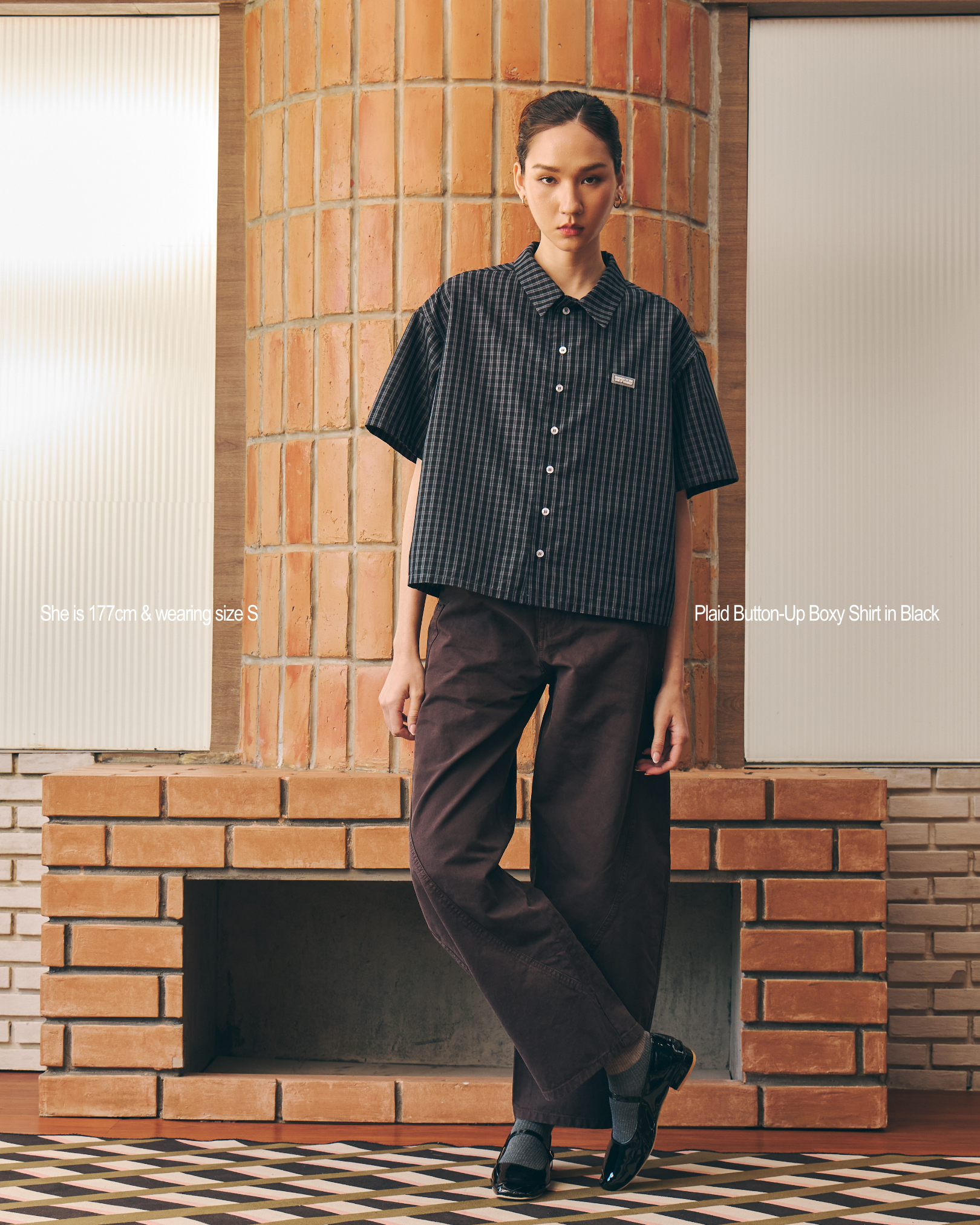 Plaid Boxy Button-Up Shirt