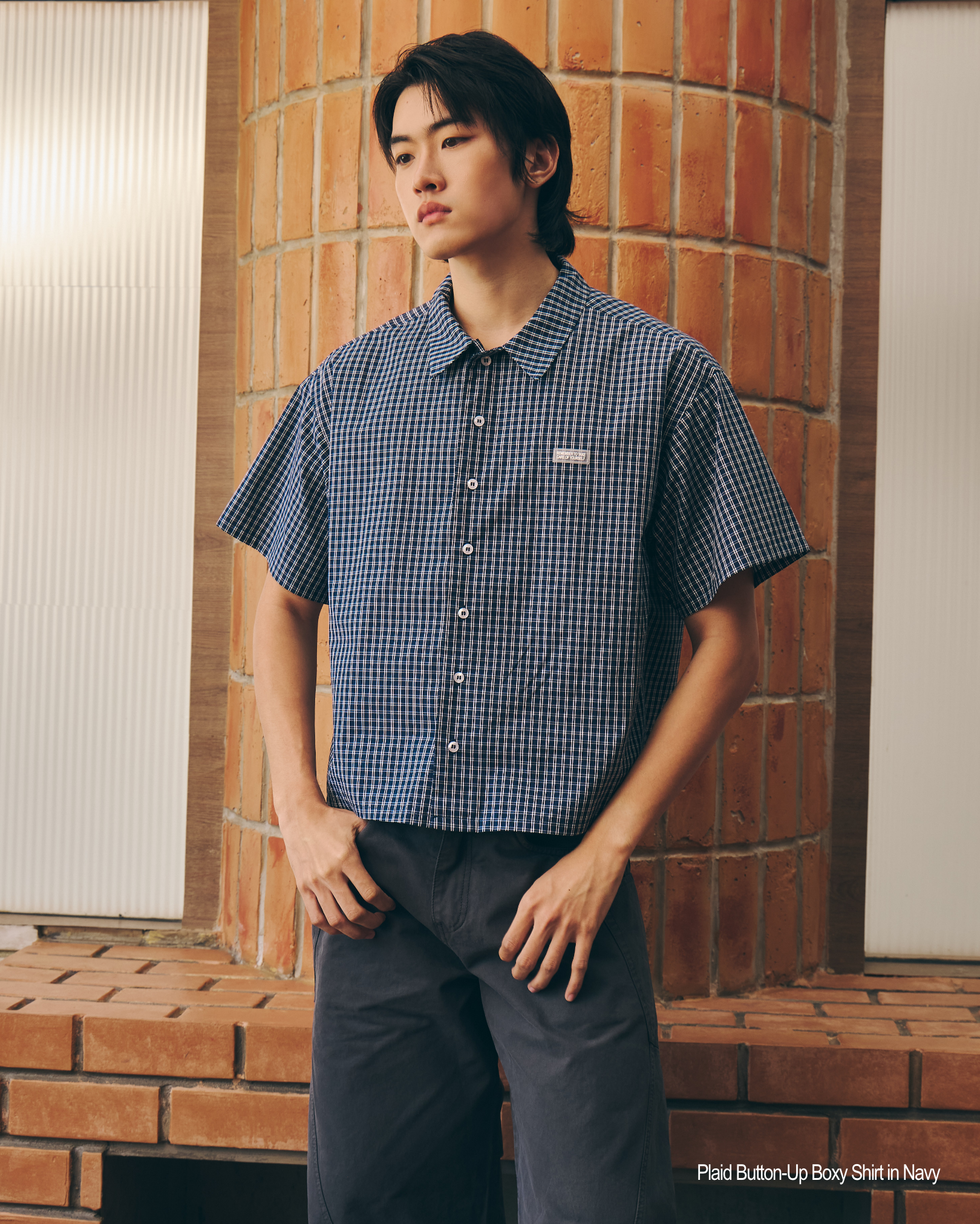 Plaid Boxy Button-Up Shirt
